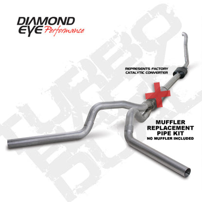 Diamond Eye Performance Diamond Eye KIT 4in Turbo Back MFLR RPLCMENT PIPE DUAL ALUM94-97 5 7 3L F250/F350 PWRSTROKE NFS