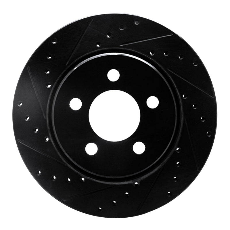 R1 Concepts R1 07-12 Dodge Nitro Front Left Drilled & Slotted Black Brake Rotor