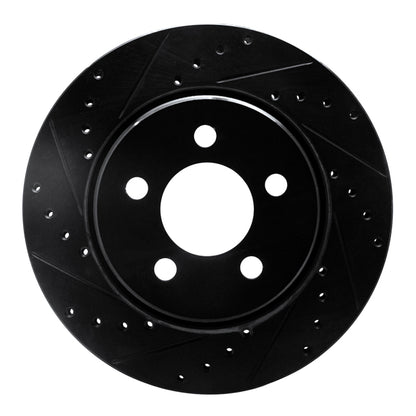R1 Concepts R1 07-12 Dodge Nitro Front Left Drilled & Slotted Black Brake Rotor