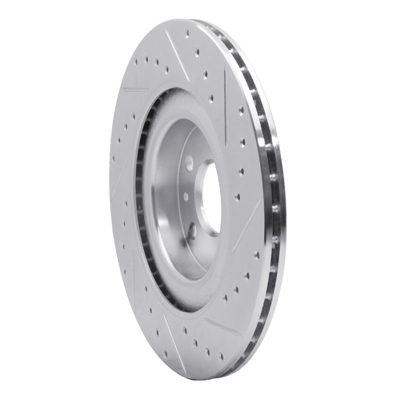 R1 Concepts R1 16-26 Volvo V60 Rear Left Drilled & Slotted Silver Brake Rotor