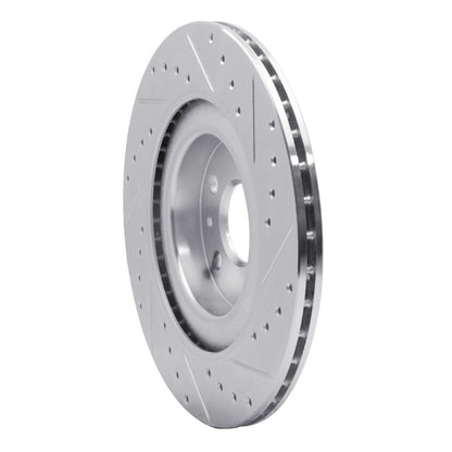 R1 Concepts R1 16-26 Volvo V60 Rear Left Drilled & Slotted Silver Brake Rotor