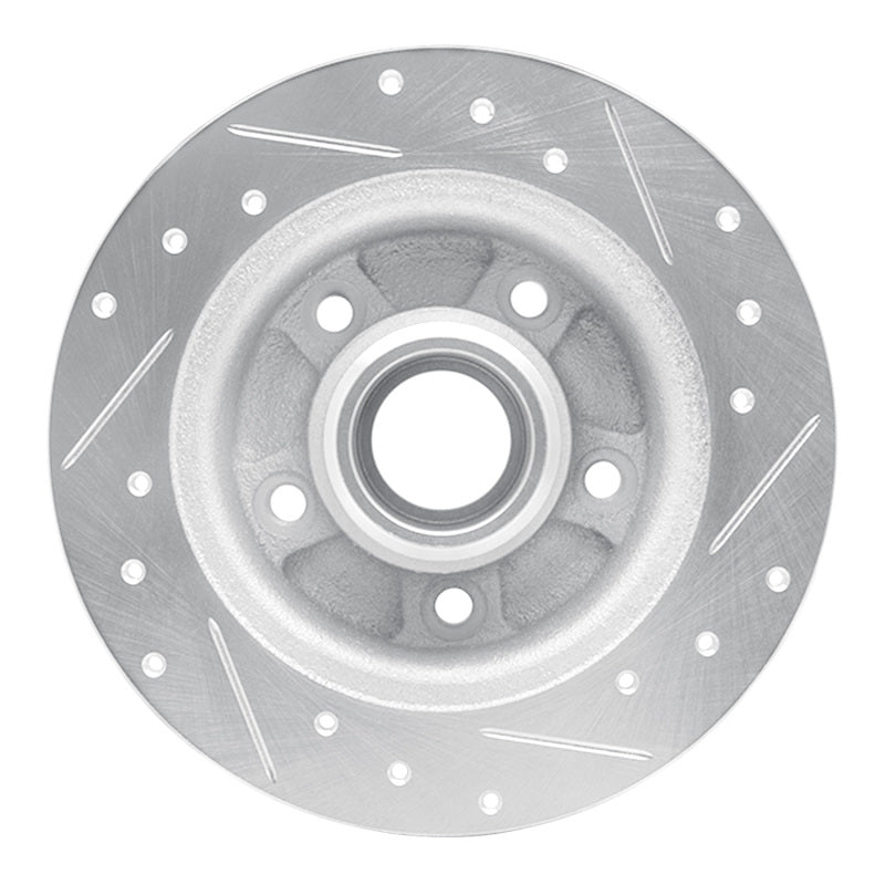 R1 Concepts R1 88-92 Ford Probe Rear Left Drilled & Slotted Silver Brake Rotor