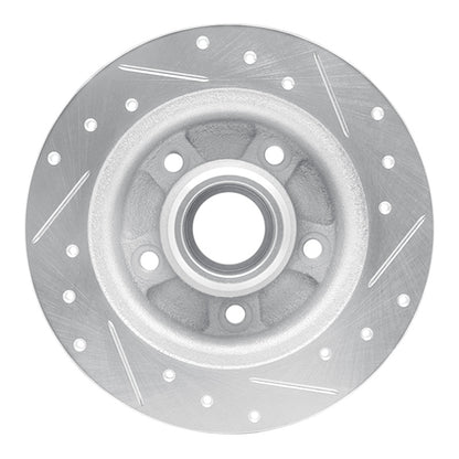 R1 Concepts R1 88-92 Ford Probe Rear Left Drilled & Slotted Silver Brake Rotor