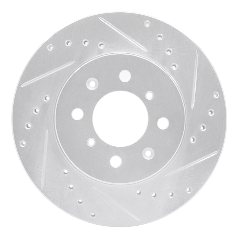R1 Concepts R1 88-91 Honda Accord Coupe Front Right Drilled & Slotted Silver Brake Rotor
