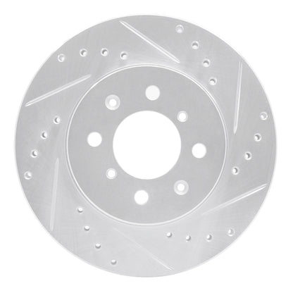 R1 Concepts R1 88-91 Honda Accord Coupe Front Right Drilled & Slotted Silver Brake Rotor