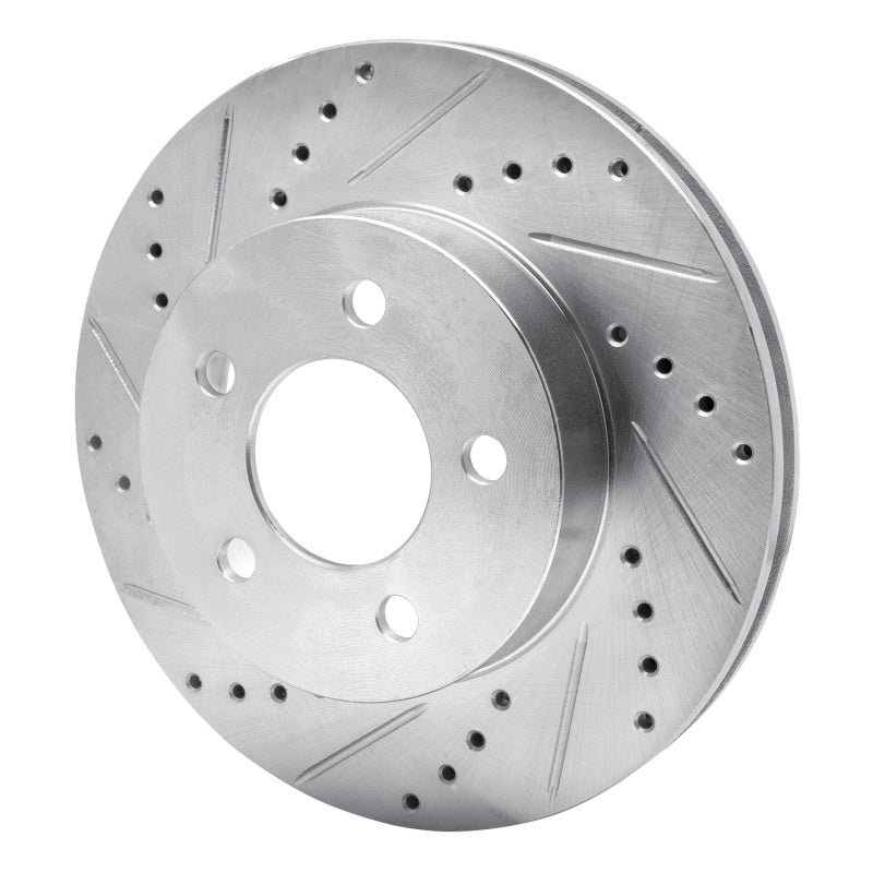 R1 Concepts R1 02-07 Jeep Liberty Front Left Drilled & Slotted Silver Brake Rotor