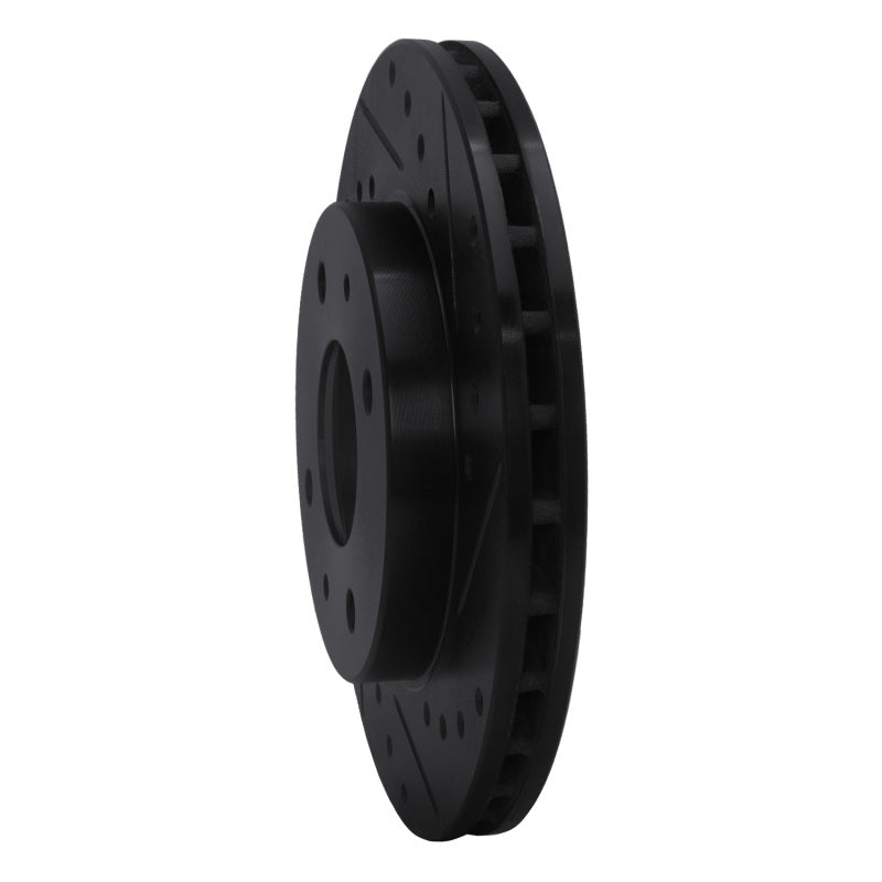 R1 Concepts R1 85-91 Dodge COLT Front Right Drilled & Slotted Black Brake Rotor
