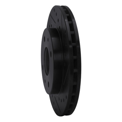 R1 Concepts R1 85-91 Dodge COLT Front Right Drilled & Slotted Black Brake Rotor
