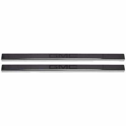 Putco 14-18 GMC Sierra LD - Regular Cab w/ GMC Etching (4pcs) Black Platinum Door Sills