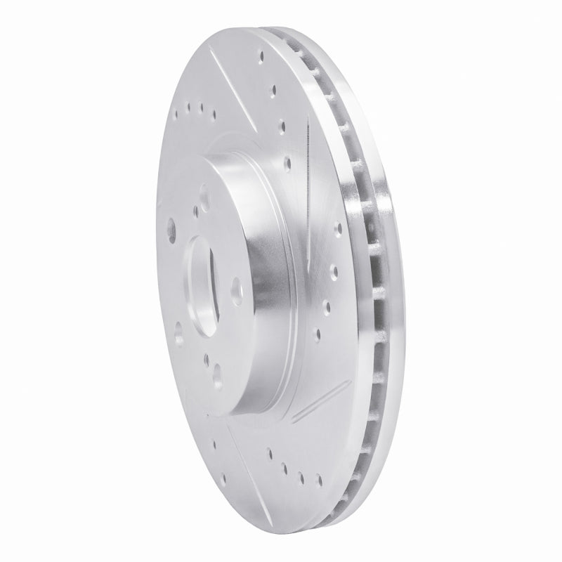 R1 Concepts R1 09-15 Toyota Corolla (Mexico) Front Right Drilled & Slotted Silver Brake Rotor