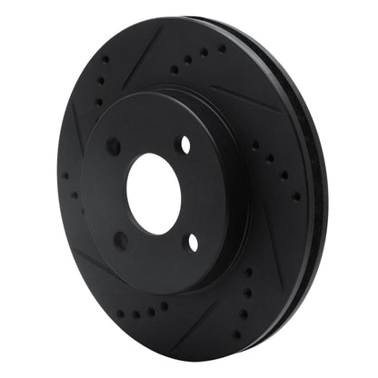 R1 Concepts R1 03-10 Chevrolet Cobalt Front Left Drilled & Slotted Black Brake Rotor