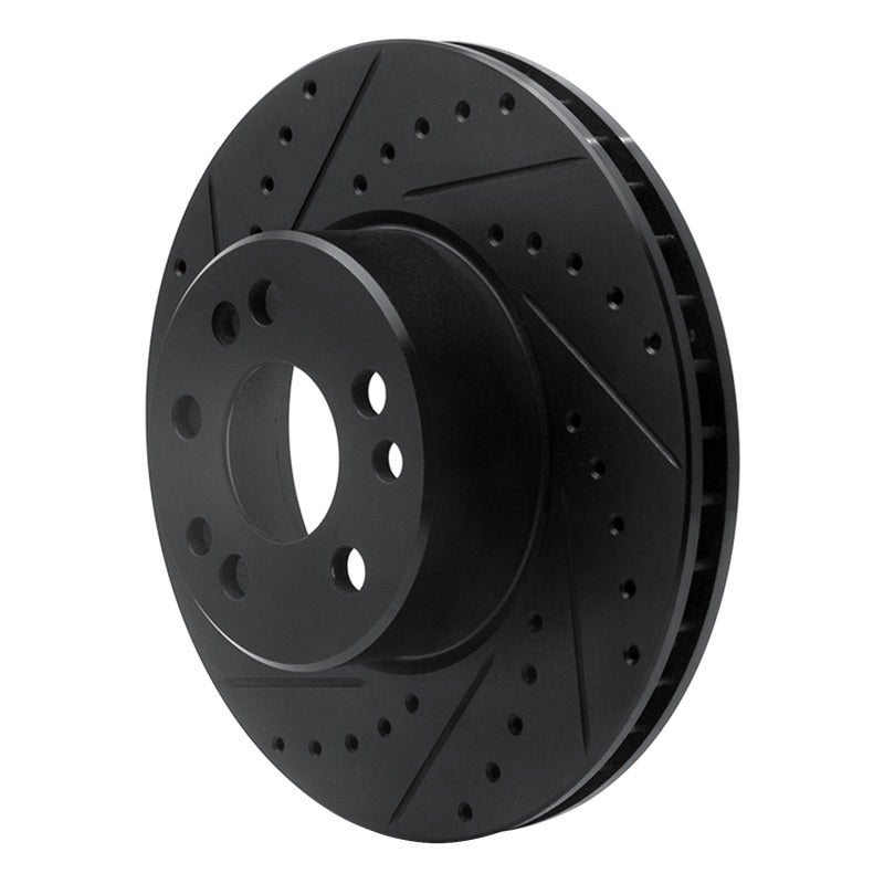 R1 Concepts R1 91-99 Mercedes-Benz 300SD Front Left Drilled & Slotted Black Brake Rotor