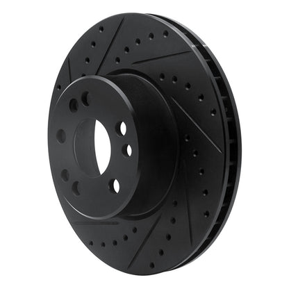 R1 Concepts R1 91-99 Mercedes-Benz 300SD Front Left Drilled & Slotted Black Brake Rotor
