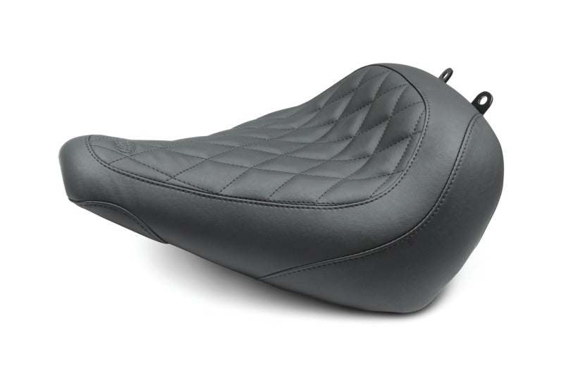 Mustang Motorcycle Mustang 18-21 Harley Fat Boy Wide Tripper Solo Seat Diamond Stitch - Black