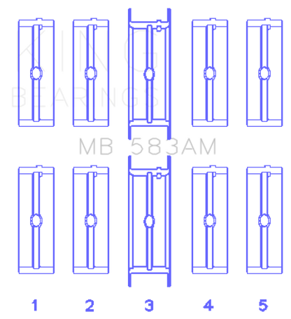 King Engine Bearings Ford 239/256/272/292 (Size .050) Crankshaft Main Bearing Set