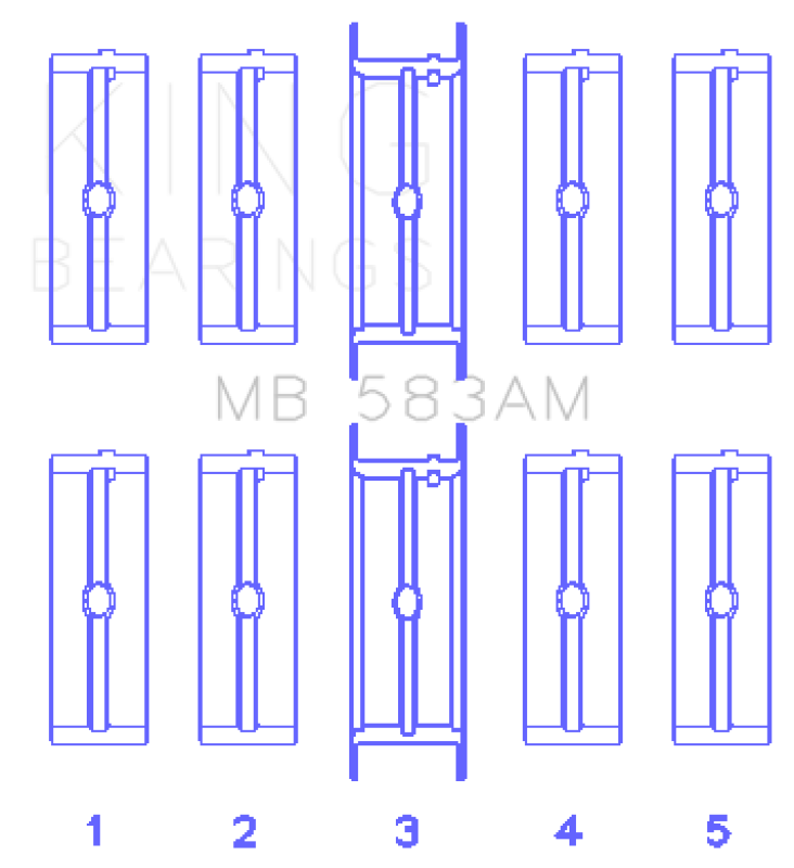 King Engine Bearings Ford 239/256/272/292 Crankshaft Main Bearing Set