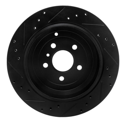 R1 Concepts R1 06-12 Mercedes-Benz GL350 Rear Right Drilled & Slotted Black Brake Rotor