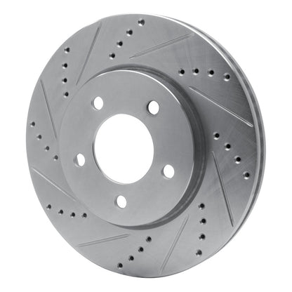 R1 Concepts R1 04-08 Chrysler Pacifica Front Left Drilled & Slotted Silver Brake Rotor