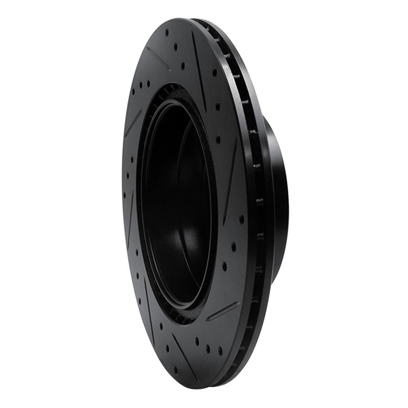 R1 Concepts R1 06-21 BMW 228I xDrive Rear Left Drilled & Slotted Black Brake Rotor
