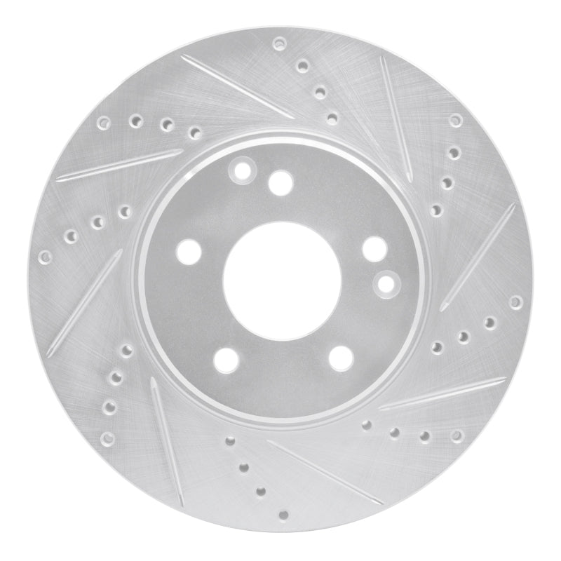 R1 Concepts R1 96-11 Chrysler Crossfire Front Right Drilled & Slotted Silver Brake Rotor