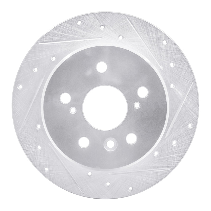 R1 Concepts R1 92-03 Lexus RX300 Rear Right Drilled & Slotted Silver Brake Rotor