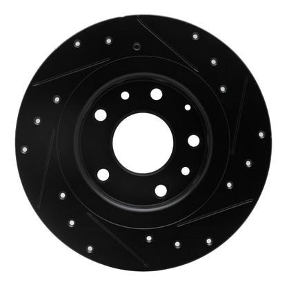 R1 Concepts R1 16-18 Mazda CX-3 Rear Left Drilled & Slotted Black Brake Rotor