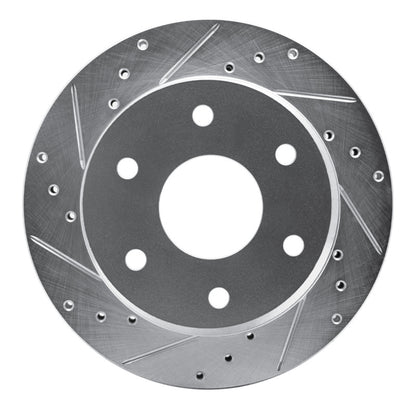 R1 Concepts R1 88-91 Chevrolet K1500 Front Left Drilled & Slotted Silver Brake Rotor