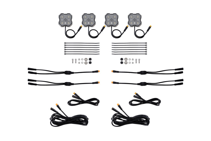 Diode Dynamics Rock Light - Red/White - M8 Add-On 4-Pack