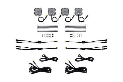 Diode Dynamics Rock Light - Red/White - M8 Add-On 4-Pack