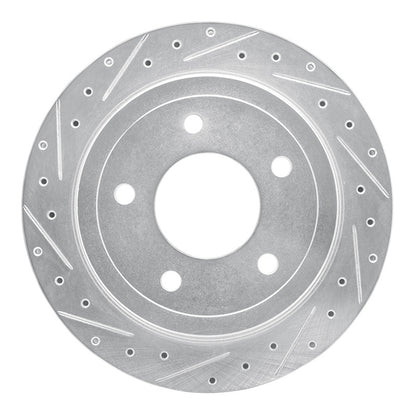 R1 Concepts R1 04-06 Ford E-150 Rear Left Drilled & Slotted Silver Brake Rotor