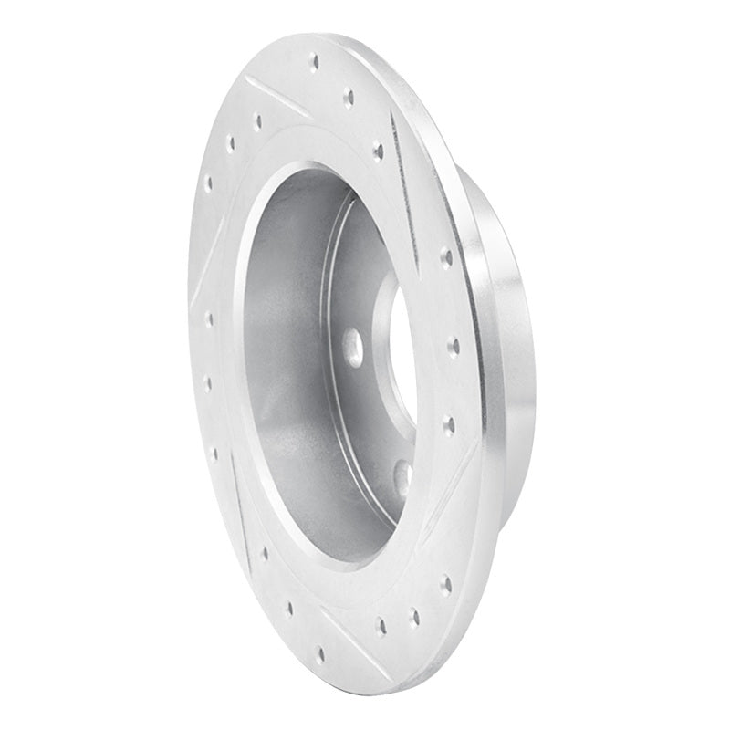 R1 Concepts R1 14-24 Mini Cooper (Excl Clubman) Rear Left Drilled & Slotted Silver Brake Rotor