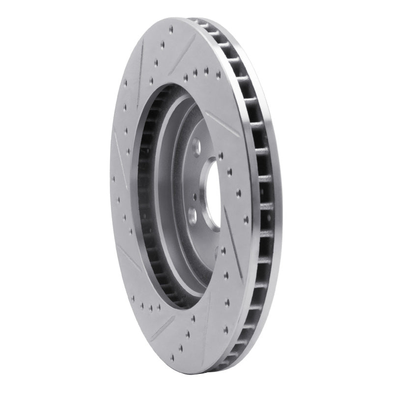 R1 Concepts R1 04-09 Lexus RX330 Front Right Drilled & Slotted Silver Brake Rotor