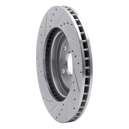 R1 Concepts R1 04-09 Lexus RX330 Front Right Drilled & Slotted Silver Brake Rotor