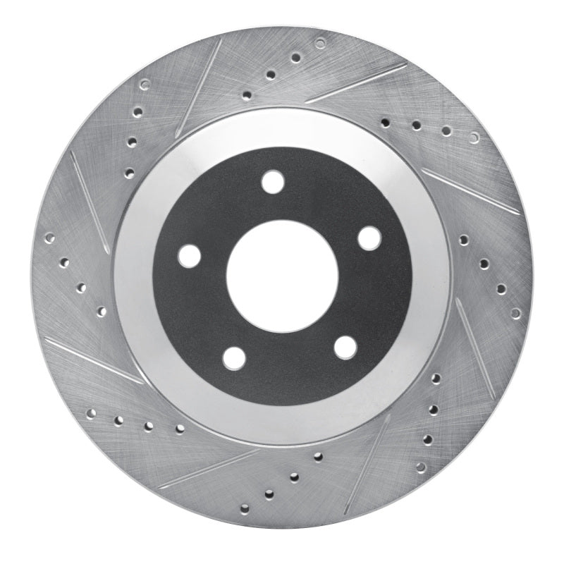 R1 Concepts R1 97-09 Cadillac XLR Right Front Drilled & Slotted Silver Brake Rotor