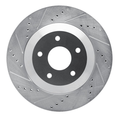 R1 Concepts R1 97-09 Cadillac XLR Right Front Drilled & Slotted Silver Brake Rotor