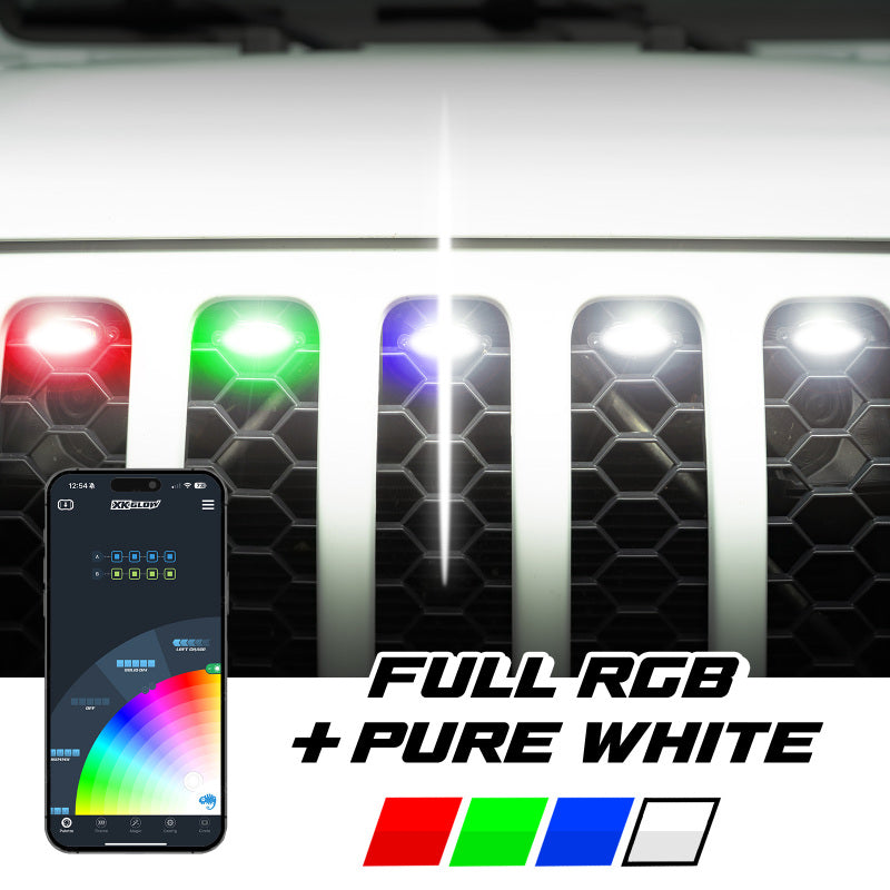 XKGLOW XK Glow XKmax Pre-Runner Style RGBW LED Grill Pods - 5pc