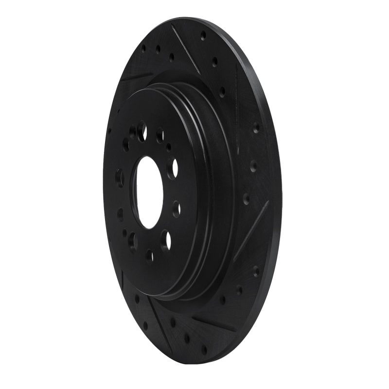 R1 Concepts R1 17-25 Acura RDX Rear Right Drilled & Slotted Black Brake Rotor