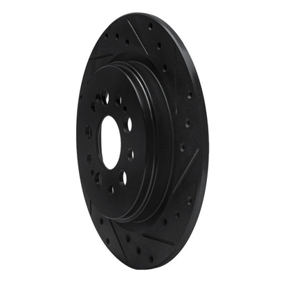 R1 Concepts R1 17-25 Acura RDX Rear Right Drilled & Slotted Black Brake Rotor