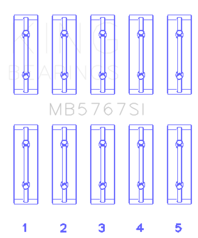 King Engine Bearings Nissan HR15/16DE (Size STD) Main Bearing Set