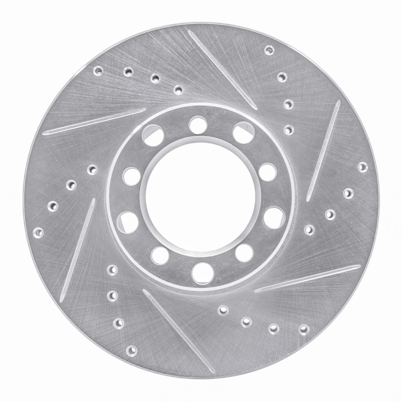 R1 Concepts R1 72-80 Mercedes-Benz 450SL Front Right Drilled & Slotted Silver Brake Rotor