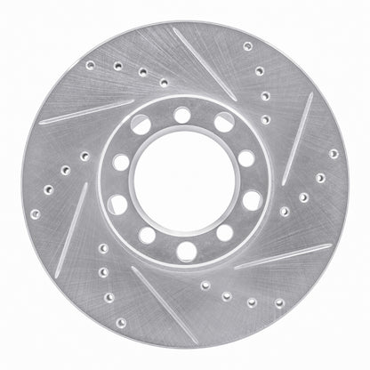 R1 Concepts R1 72-80 Mercedes-Benz 450SL Front Right Drilled & Slotted Silver Brake Rotor