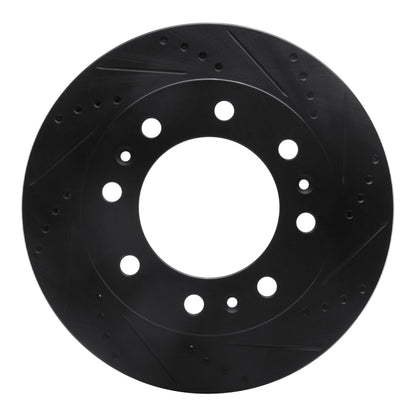 R1 Concepts R1 06-11 Cadillac DTS Front Right Drilled & Slotted Black Brake Rotor