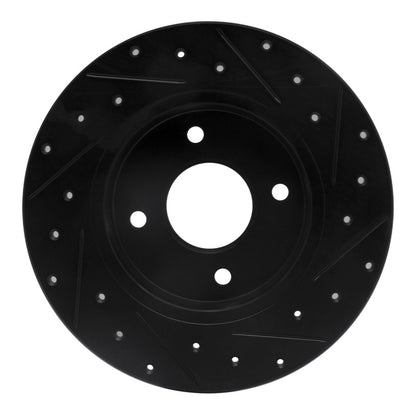 R1 Concepts R1 04-06 Nissan Sentra Rear Left Drilled & Slotted Black Brake Rotor