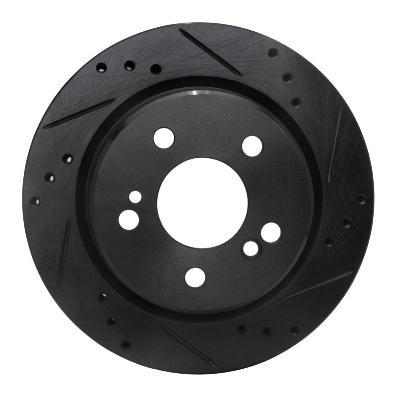 R1 Concepts R1 92-95 Mercedes-Benz E420 Rear Right Drilled & Slotted Black Brake Rotor