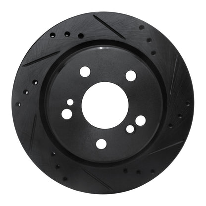 R1 Concepts R1 92-95 Mercedes-Benz E420 Rear Right Drilled & Slotted Black Brake Rotor