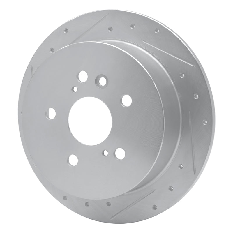 R1 Concepts R1 04-09 Lexus RX330 Rear Left Drilled & Slotted Silver Brake Rotor