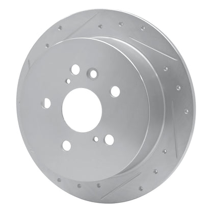 R1 Concepts R1 04-09 Lexus RX330 Rear Left Drilled & Slotted Silver Brake Rotor
