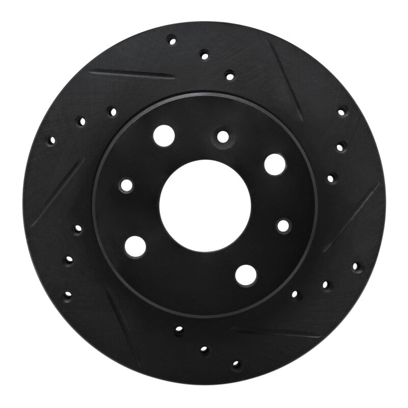 R1 Concepts R1 88-92 Daihatsu CHARADE Front Right Drilled & Slotted Black Brake Rotor