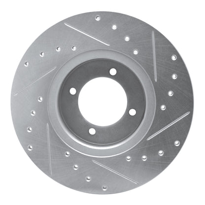 R1 Concepts R1 69-89 Peugeot 504 Front Left Drilled & Slotted Silver Brake Rotor