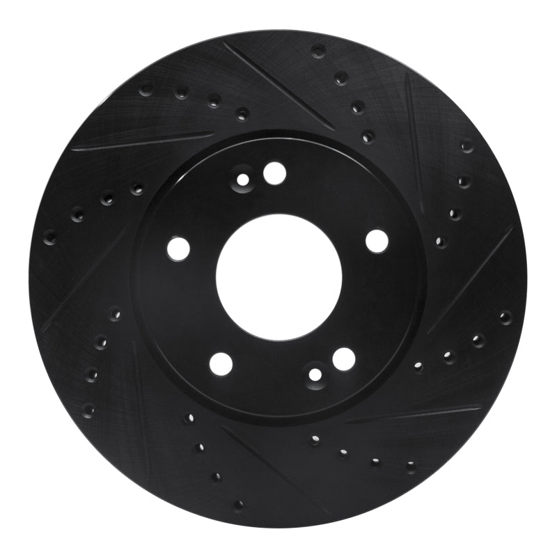 R1 Concepts R1 07-10 Kia Rondo (Canada) Front Right Drilled & Slotted Black Brake Rotor